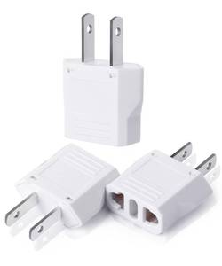 lot 4134 image: Bates 3 Pack EU to US Plug Adapter - European to American Plug Adapter&nbsp