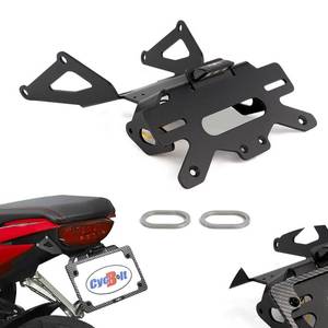 lot 4141 image: CYCBOLT Fender Eliminator Kit Fit for CBR650R 2025-2021 Tail Tidy 2025 CB650R 2024-2021, CB1000 Hornet 2025 License Plate Bracket Holder with LED Light Compatible with Aftermarket and Stock Turn Signals - Retail $47