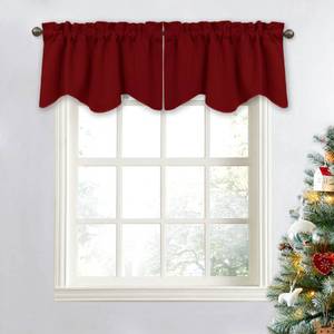 lot 4149 image: NICETOWN Window Valance - Burgundy Red Blackout Valance Elegant 52 inches by 18 inches Short Small Tier Curtain for Living RoomApartment Christmas Decor, 1 Pack - Retail $14