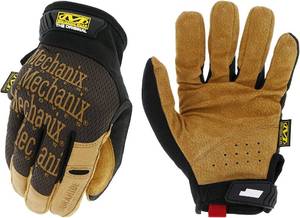 lot 4152 image: Mechanix Wear Original Leather Gloves - Durable Synthetic Leather Gloves for Protecting Hands - Comfort Fit - Breathable - Abrasion Resistant - Machine Washable - BrownBlack - Medium - Retail $28