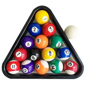 lot 4159 image: Upgrade Billiard Balls Set, 1.5 Inch Mini Size for 6 Feet Pool Table 1-12 Pool Balls Set American Style, Complete 16 Balls - Retail $20