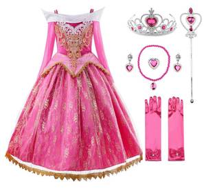 lot 4160 image: JerrisApparel Girls Pink Princess Costume Halloween Cosplay Party Dress up (Pink with Accessories, 3T) - Retail $27