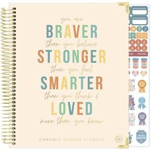 lot 4165 image: bloom daily planners Undated Chronic Illness Medical Planner and Journal - 12 Month Pain and Symptom Tracker, Mood and Medication Log, Appointment Organizer (7� x 9�)- You Are Stronger Than You Think - Retail $25