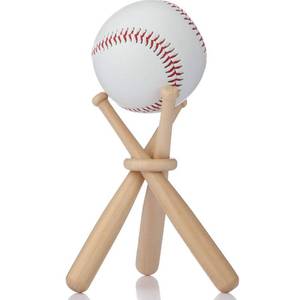 lot 4166 image: Honoson Baseball Stand Holders Balls Display Bat Wooden Stand Holder Display Centerpieces Tables for Baseball Sports Lover(1 Pack) - Retail $6