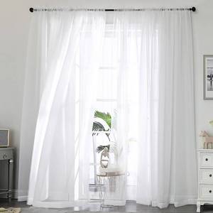 lot 4169 image: OWENIE Sheer Curtains 84 Inches Long 2 Panels Set, Sheer White Curtains for Living Room Bedroom 59 Inch Extra Wide, Modern Voile Filmy Rod Pocket Drapes, 2 Pcs, Each 59 W x 84L, White - Retail $13