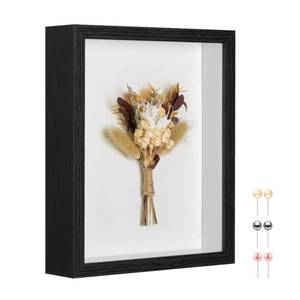 lot 5307 image: MUXIUNT 11x14 Shadow Box Picture Frame Display Case with Soft Linen Back-Thickened Panels,Large Black Deep Shadow Box Frame 11x14 for Graduation Flower Medal Pet Photo Craft Memorial Gift - Retail $20