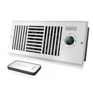 lot 5315 image: Airbrick Smart 4 x 10in AC Vent Register Booster Fan with Remote Control and Thermostat. Enhances HVAC Airflow for Heating, Cooling in Bedroom and Other Rooms, for Wall and Floor Register, White&nbsp