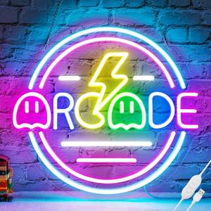 lot 5320 image: Basaneon Gamer Neon Sign for Gamer Room Decor, Dimmable Arcade Neon Signs for Wall Decor, USB Powered Bright LED Neon Gaming Signs for Boys Room, Best Gamer Gifts for Teenage Boys, Kids(13.3�x13.3�) - Retail $30