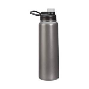 lot 5326 image: Amazon Basics Large Stainless Steel Insulated Water Bottle, Spout Lid, 30.1 ounces, Gray - Retail $16