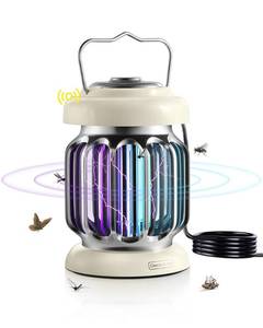 lot 5327 image: GeckoMan Hybrid Spectrum, Dusk-to-Dawn Bug Zapper Outdoor Bug Zapper Indoor Mosquito Repellent Outdoor Patio Mosquito Zapper Fly Zapper Fruit Fly Trap for Indoors Killer with Light Sensor - Retail $40