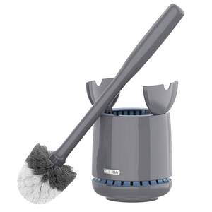 lot 5339 image: MR.SIGA Toilet Bowl Brush and Holder, Premium Quality, with Solid Handle and Durable Bristles for Bathroom Cleaning, Gray, 1 Pack - Retail $20
