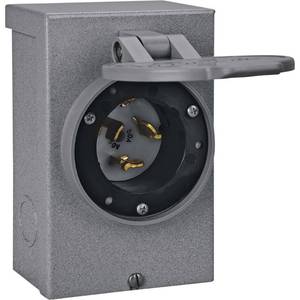 lot 6125 image: Reliance Controls PB50 50-Amp (CS6375) NEMA 3R Power Inlet Box,Gray - Retail $80