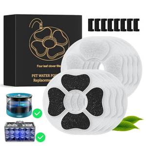 lot 6132 image: DEEIPET 8 Packs Cat Water Fountain Food Grade Replacement Filters and Sponges for 74oz, 135oz Automatic Pet Fountain Dog Water Dispenser - Retail $22