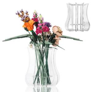 lot 6133 image: Vase Holder fit for Lego Flowers Bouquet - Acrylic Puzzle Vase fit for Lego Botanical Collection Building, Adult Gift Display Stand for Roses Orchid Sunflower (Transparent) - Retail $12
