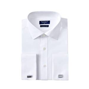 lot 6147 image: Year In Year Out French Cuff Wrinkle Free Dress Shirt for Men Regular Fit Long Sleeve Wrinkle Resistant Shirt(White 175,M) - Retail $27