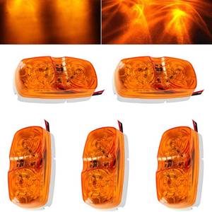 lot 6152 image: NEW SUN� 5 Pcs Amber 10-LED Trailer Side Marker Light, 4x2 Rectangular Surface Mount, High Brightness for Camper, Trucks, Rvs, 12V, Waterproof, BullseyeTiger EyeDouble Bubble Dsign Clearance Light - Retail $18