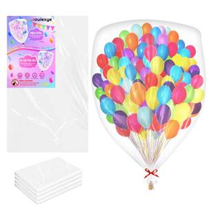 lot 6183 image: Bouiexye 4Pcs Large Balloon Bags for Transport - 98 x 59 Inch Clear Drop Bag for Storage and Carrying - Wedding, Birthday, Baby Shower Party Supplies - Retail $9