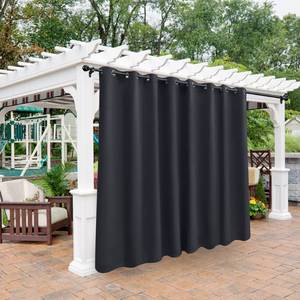 lot 6192 image: BONZER Waterproof Outdoor Curtains for Patio Cabana Deck Sunroom - Thermal Insulated Sunlight Blocking Grommet Blackout Curtains for Bedroom Living Room,1 Panel, 120W x 95L inch, Dark Grey - Retail $29