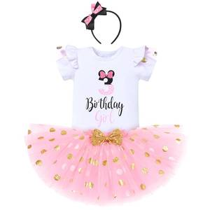 lot 6202 image: Cake Smash 1st 2nd 3rd Birthday Girl Princess Outfit Mouse Polka Dots Dress Ruffle Tulle Tutu Skirt Set Wild ONE Party Dance Fancy Carnival Costume Dress Up Clothing Pink-3rd 3T - Retail $25