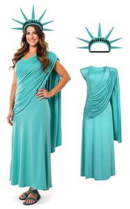 lot 6209 image: JEGERMIG Statue of Liberty Greek Goddess Costume, White Long Dress, Halloween Cosplay Outfit