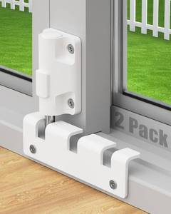 lot 6217 image: Sliding Glass Door Lock Window Locks 2 Pack Childproof Safety Lock Horizontal Sliding Door Security Bar Keyless Patio Foot Locks for Front Door Latch Stoppers from Inside Bedroom Apartment Essentials - Retail $23