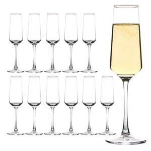 lot 9694 image: CZUMJJ Champagne Glasses Set of 12, Elegant Champagne Flutes, Modern Sparkling Wine Glasses for Home Bar, Wedding, Anniversary, 7.5 oz, Clear - Retail $36