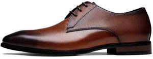 lot 9700 image: Jousen Mens Dress Shoes Leather Modern Formal Business Oxford Shoes Plain Toe Classic Dress Shoes for Men (AMY9216 yellowbrown 10) - Retail $70
