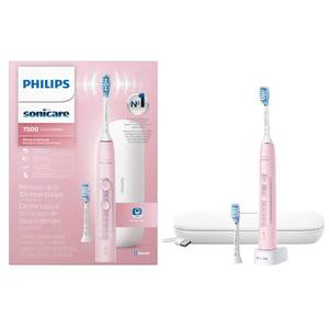 lot 9703 image: Philips Sonicare ExpertClean 7500 Pink, Rechargeable Electric Power Toothbrush, HX969007 - Retail $200