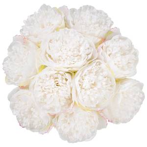 lot 9705 image: UArtlines 20 Heads Artificial Peony Silk Flower Leaf Home Office Wedding Party Festival Bar Decor (Cream White) - Retail $36