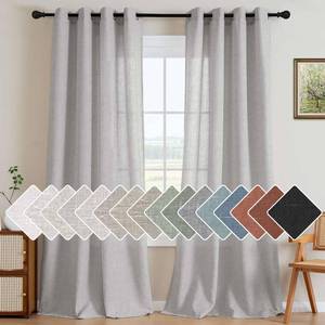 lot 9718 image: H.VERSAILTEX 2 Pack Ultra Luxurious Solid High Woven Linen Elegant Semi Sheer Curtains Nickel Grommet Breathable and Airy Drapes for BedroomLiving Room - 52 by 96 Inch, Set 2 Panels, Dove - Retail $37