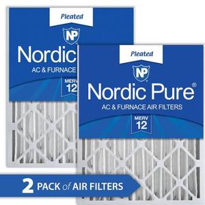 lot 9724 image: Nordic Pure 16x25x4 (3 58) Pleated MERV 12 Air Filters 2 Pack - Retail $131