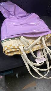 lot 9728 image: Eco-Friendly Woven Tote Bag with Recycled Content, 4 Pack - Retail $25