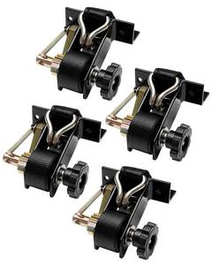 lot 9738 image: Ladder Rack Ratchet Straps with J-Hook (4 PCS), 1.4 Black Square Tube Mount, 1.5in Wide x 7.5 Long Black Retractable Ratchet Tie Down Strap Roof Rack, 500 lbs Load Heavy Duty, Cargo Buckle Lock Strap - Retail $80