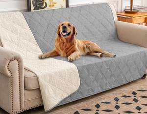 lot 9744 image: Ameritex Waterproof Dog Bed Cover Pet Blanket with Anti-Slip Back for Furniture Bed Couch Sofa�s, 2 Pack - Retail $26
