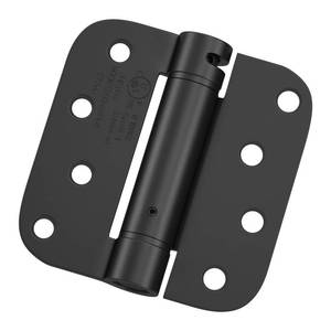 lot 10068 image: Haidms 3 Pack Self Closing Door Hinges 4 Inch Black Spring Hinge with 58 Radius Corner Adjustable Tension for Residential and Heavy-Duty Door Hardware - Retail $27
