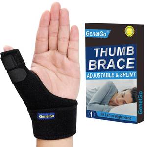 lot 10072 image: Trigger Thumb Splint - Thumb Spica Support Brace Stabilizer for Pain, Sprains, Arthritis, Tendonitis (Right Hand or Left Hand) (Black) - Retail $10