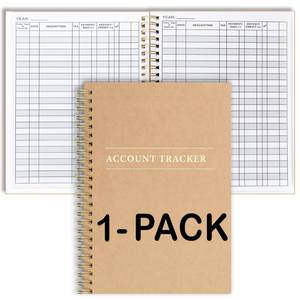lot 10076 image: 1 Pack Accounting Ledger Books for Home Budget Tracking, Business Bookkeeping - Home Expense Tracking Notebook - Expense Ledger for Small Business Bookkeeping - Bookkeeping Book (50 Pages 1 Pack) - Retail $6