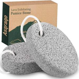 lot 10083 image: 2PCS Natural Pumice Stone, Asqraqo Lava Pedicure Tools Hard Skin Callus Remover for Feet and Hands - Foot File Exfoliation to Remove Dead Skin, and Callusess - Retail $5