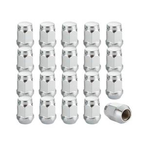 lot 10088 image: HZEL M12x1.5 Car Bulge Acorn Lug Nuts, 20PCS Carbon Steel Closed End Automotive Lug Nut, Vehicle Wheel Nut Replacement Accessories, Compatible with Lacrosse Equinox Impala (Silver) - Retail $15