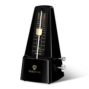 lot 13956 image: TERENCE Mechanical Metronome for Piano Guitar Violin Bass Drum and Other Musical Instruments Loud Sound and High Precision Track Beat and Tempo, Portable Metronome Gift Teaching for Beginners (Black) - Retail $40