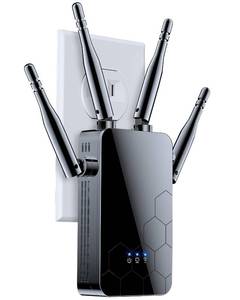 lot 13973 image: WiFi Extender Internet Booster, Repeater Wireless Routers Amplifier, 1 Tap Setup, Mesh Wi-Fi 80percent Faster  Broader Than Ever, 1-Tap Setup, Support More Network Devices at Home - Retail $65