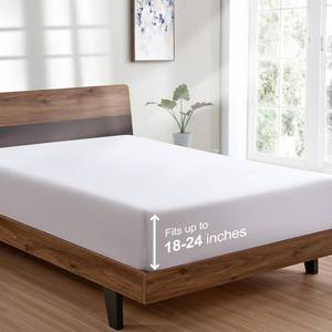 lot 14465 image: FreshCulture Twin XL Fitted Sheet Only - Hotel Quality Ultra Soft and Breathable Brushed Microfiber Fitted Sheet with 21 Inch Deep Pockets - Fits Twin XL Size Bed (White) - Retail $13