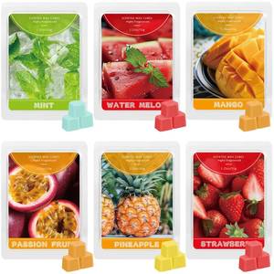 lot 14472 image: STRN Scented Wax Melts, 6 Pack, Long-Lasting Fruit Scents Wax Cubes for Wax Warmers, Tropical Gift Set with Mint, Watermelon, Mango, Passion Fruit, Pineapple and Strawberry 7.5oz240g (36 Cubes)&nbsp