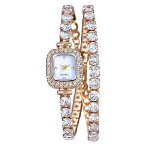 lot 14493 image: JewelryWe Womens Tennis Bracelet Watches - Analog Quartz Rectangle Multi-Layer Cubic Zirconia Wrap Wristwatch Novelty Multi-Functional Choker Necklace Watch - Retail $13