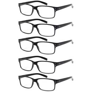 lot 14496 image: NORPERWIS Reading Glasses 5 Pairs Quality Readers Spring Hinge Glasses for Reading for Men and Women (5BLACK, 6.00) - Retail $15