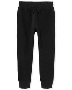 lot 16293 image: The Childrens Place Boys Active Fleece Jogger Sweatpants, Black Single, X-Small - Retail $9