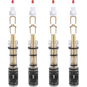 lot 16299 image: Enhon 4 Pack Dual Seal Cartridge Replacement Compatible with Moen 1225 1225B, One-Handle Kitchen and Bathroom Faucet Cartridge Fits Single Handle FaucetShowers, Brass - Retail $27