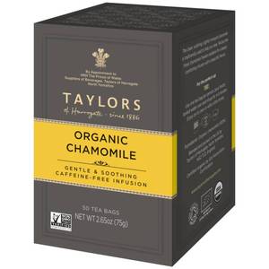 lot 16308 image: Taylors of Harrogate Organic Chamomile Herbal Tea, 50 Teabags - Retail $8