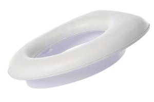 lot 16316 image: Dreambaby Soft Touch Potty Seat - Comfortable Padded Seat - With High Base Underneath for Secure Positioning - Fit Most Standard Toilets - White - Model L604 - Retail $15