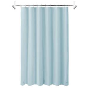 lot 16327 image: Mrs Awesome Light Blue Shower Curtain Liner with 3 Magnets, 72x72 Premium Flexible Sturdy Plastic Shower Curtain for Bathroom Lightweight and Waterproof, Light Blue - Retail $8